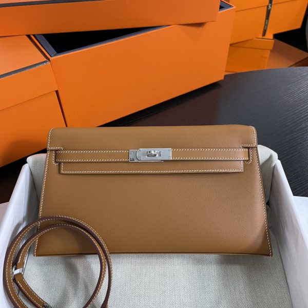 Hermes Kelly Elan Brown Silver