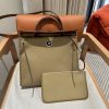Fake Hermès Herbag 31Cm Brown Canvas - best quality fake designer bag