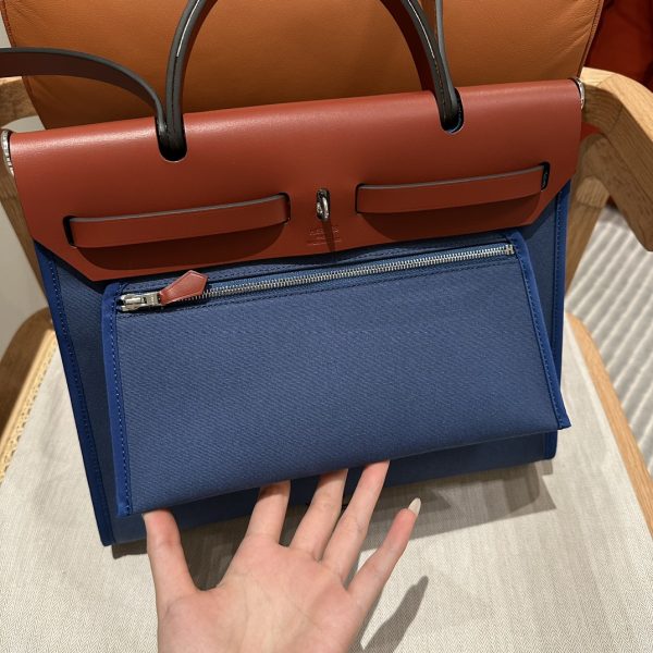 Replica Hermès Herbag 31Cm Blue Canvas