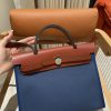 Fake Hermès Herbag 31Cm Blue Canvas - high-quality designer bag dupe