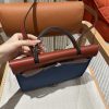 Fake Hermès Herbag 31Cm Blue Canvas - 1:1 premium replica handbag