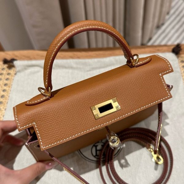 Replica Hermès Kelly Brown Epsom Gold