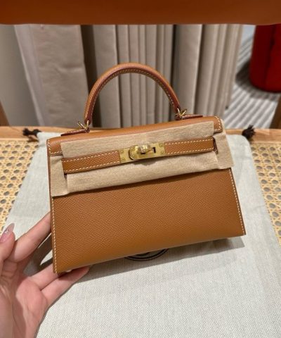 Replica Hermès Kelly Brown Epsom Gold - designer handbag clone