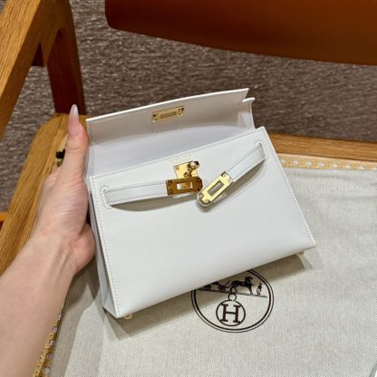 Replica Hermès Kelly Brown Epsom Blanc