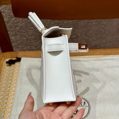 Replica Hermès Kelly Brown Epsom Blanc - elite factory replica handbag