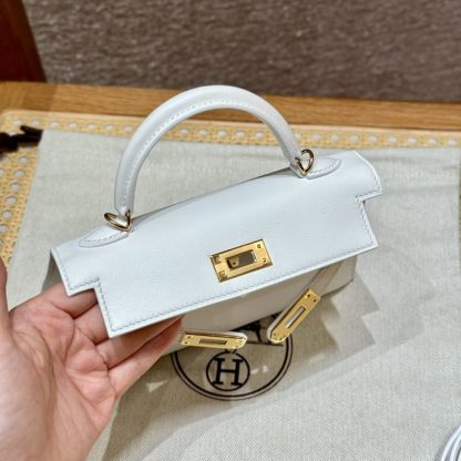Replica Hermès Kelly Brown Epsom Blanc
