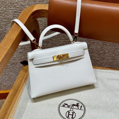 Replica Hermès Kelly Brown Epsom Blanc - high-end replica designer purse