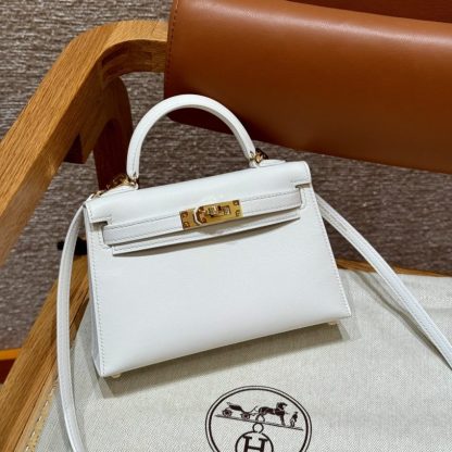 Replica Hermès Kelly Brown Epsom Blanc - 1:1 premium replica handbag
