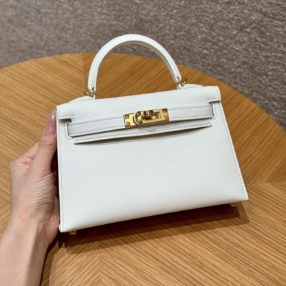 Replica Hermès Kelly Brown Epsom Blanc - designer handbag clone