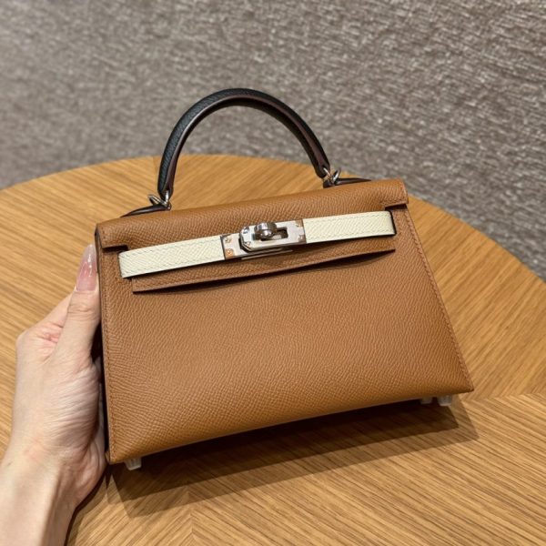 Replica Hermès Kelly Noir Blue Epsom - top-grade luxury bag dupe