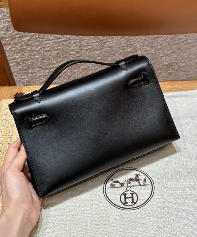 Replica Hermès Kelly Pochette Swift Black - 1:1 premium replica handbag