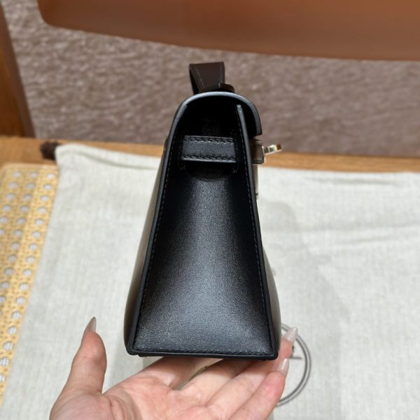 Replica Hermès Kelly Pochette Swift Black - top-grade luxury bag dupe