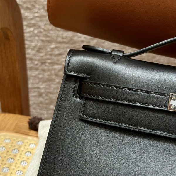 Replica Hermès Kelly Pochette Swift Black - 1:1 premium replica handbag