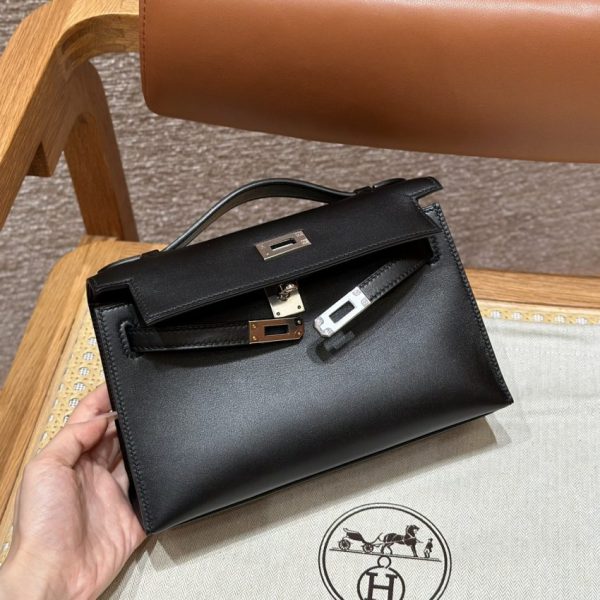 Replica Hermès Kelly Pochette Swift Black