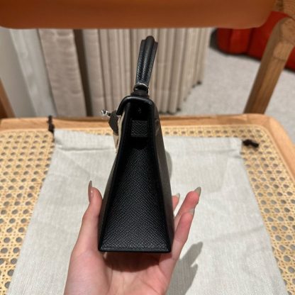 Replica Hermès Kelly Black Epsom Silver - premium superclone handbag
