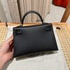 Replica Hermès Kelly Black Epsom Silver - best quality fake designer bag