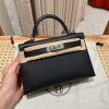 Replica Hermès Kelly Black Epsom Silver - best quality fake designer bag