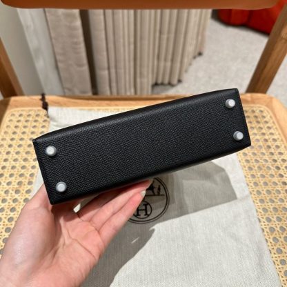 Replica Hermès Kelly Black Epsom Silver - premium superclone handbag