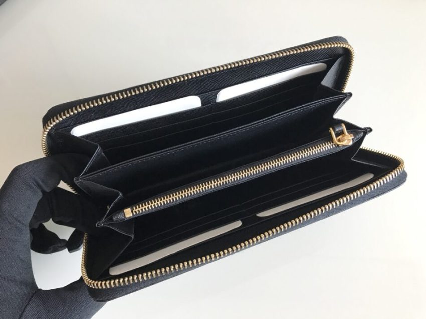 prada-saffiano-long-zipper-wallet-black-gallery-1