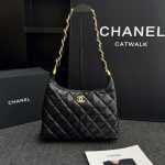 CHANEL 24a Hobo Large Black - chanel 24a hobo large black dupe front view