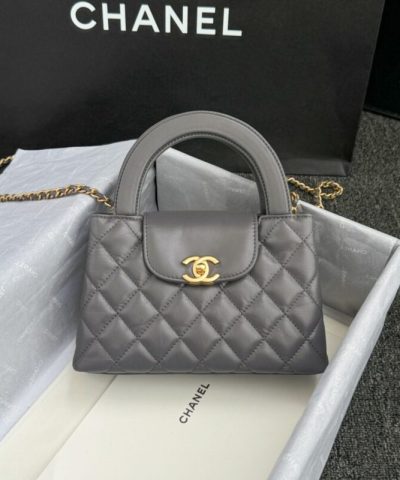 CHANEL 23k Kelly Grey - fake chanel kelly grey front view