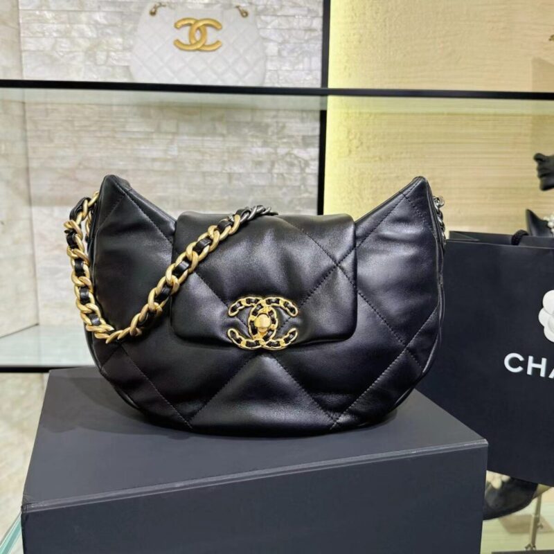 CHANEL 24c Half Moon Bag - fake chanel half moon bag front view