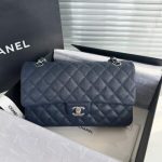CHANEL Classic Flap 25cm Dark Blue - best chanel dupe front view