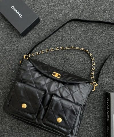 CHANEL 24p  Postman Bag Small Black