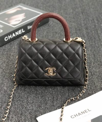 CHANEL 23P Coco Lizard Handle - chanel coco lizard replica front view