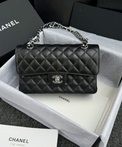 CHANEL Classic Flap 23cm Black Silver