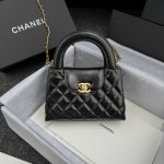 CHANEL 23k Kelly Black - fake chanel kelly black front view