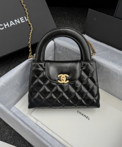 CHANEL 23k Kelly Black - fake chanel kelly black front view