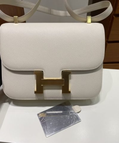 Réplica Hermès Constance 24 cm Branco Cremoso