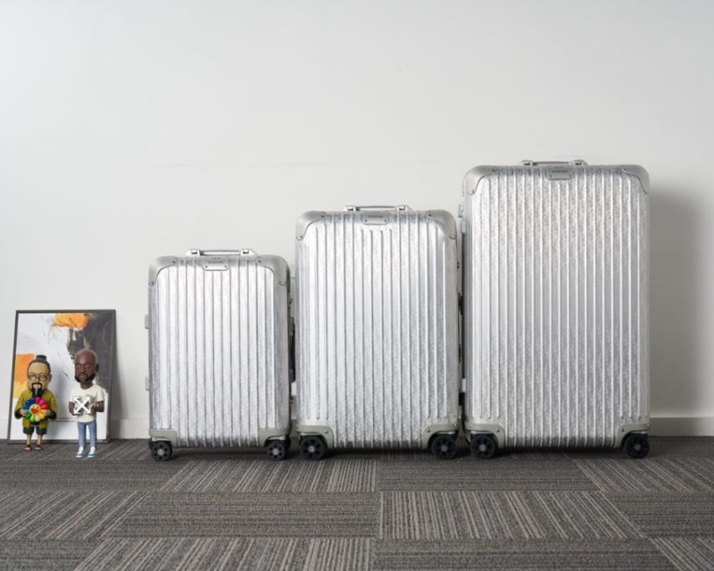 Rimowa x Dior Suitcase Silver - matte leather front view