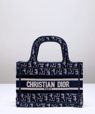 Réplica da bolsa Dior Tote Book Mini CD Azul