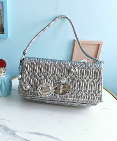 Réplica da bolsa Miu Miu Crystal prata