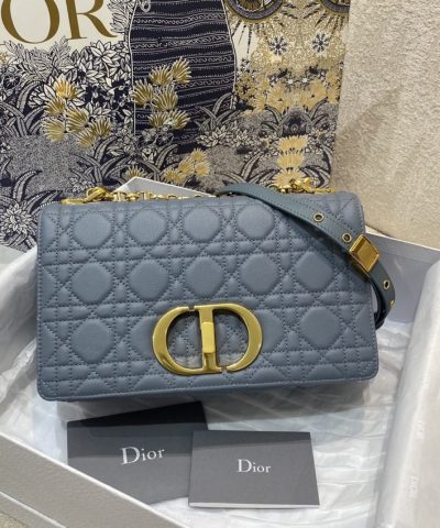 Αντίγραφο τσάντας Dior Caro σε μπλε χρώμα