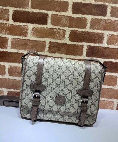 Réplica da bolsa de ombro Gucci GG Supreme bege