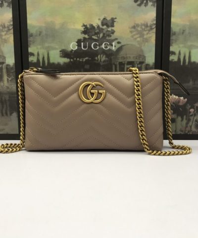 레플리카 Gucci Marmont Matelasse 지갑 온 체인 베이지