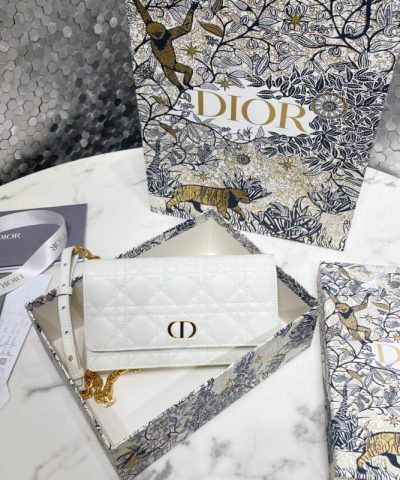 Αντίγραφο Dior Miss Caro Pouch Λευκό