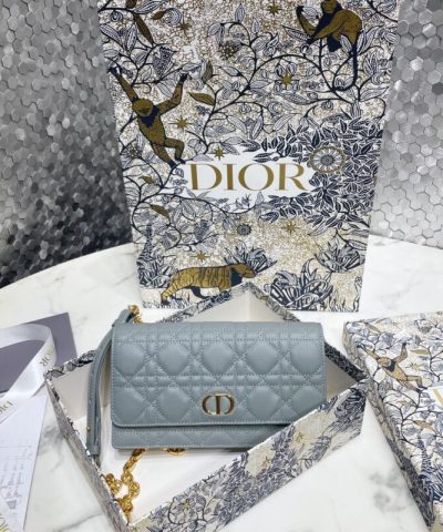 Replica Dior Miss Caro Pouch Sky Blue