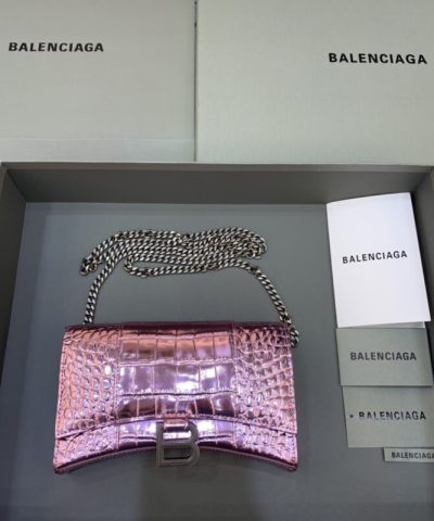 Αντίγραφο Balenciaga Hourglass On Chain Shine Purple