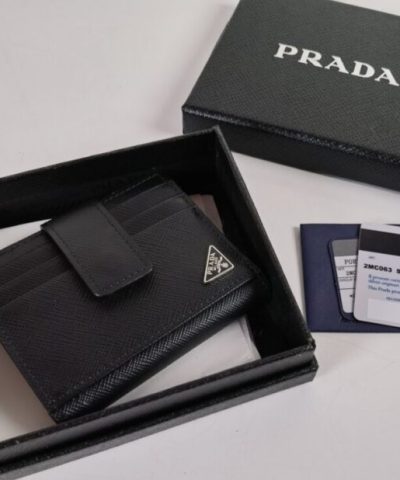 Replica Prada Saffiano Portafoglio a due pieghe Argento