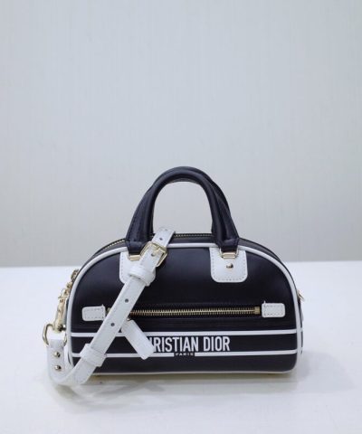 Réplique du sac bowling Dior Vibe Zip noir