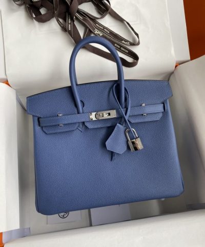 Réplique du sac Hermès Birkin bleu agate