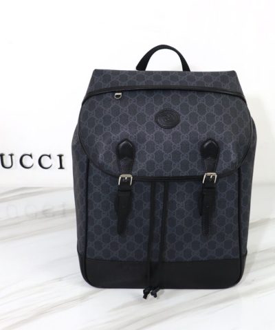 Replica Gucci Interlocking Double G Backpack Black