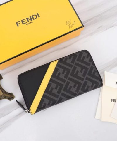 Replika Fendi FF Schwarze Geldbörse