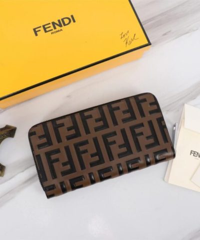Replica Fendi Ff Brown Wallet