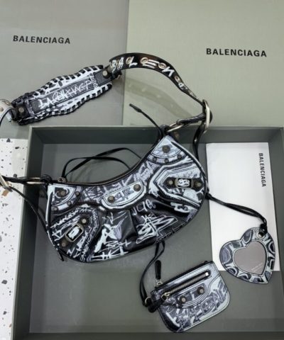Réplica Balenciaga Le Cagole Graffiti Negro