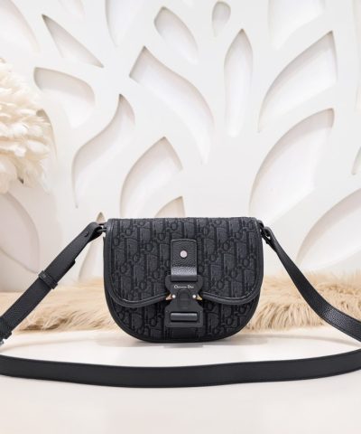 Replica Dior Mini Gallop Bag With Strap Black Canvas